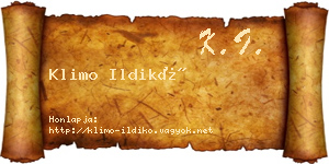 Klimo Ildikó névjegykártya